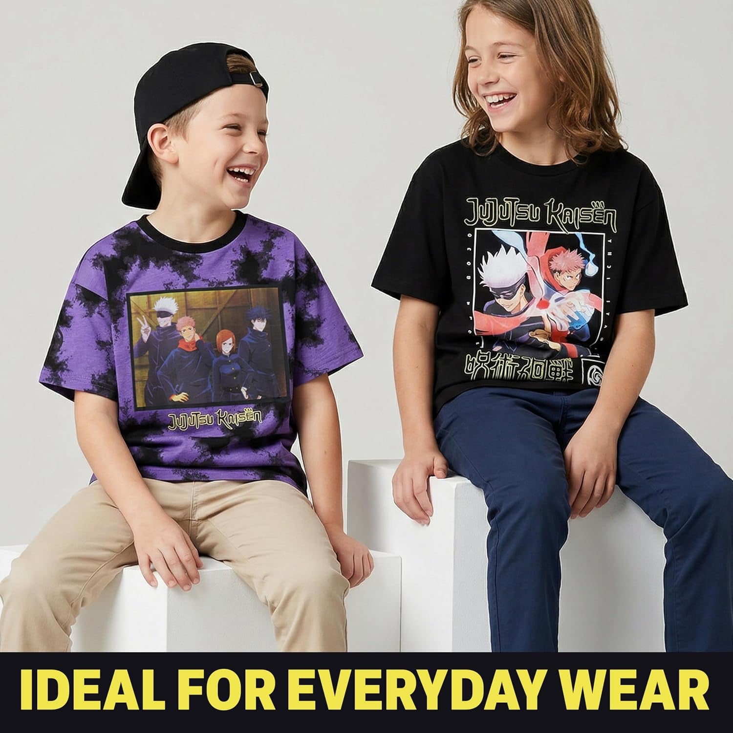 Jujutsu Kaisen | Hunter X Hunter | Spy X Family Boys T Shirts, 2 Pack Short Sleeve Tops, Graphic Tees, Anime Gifts