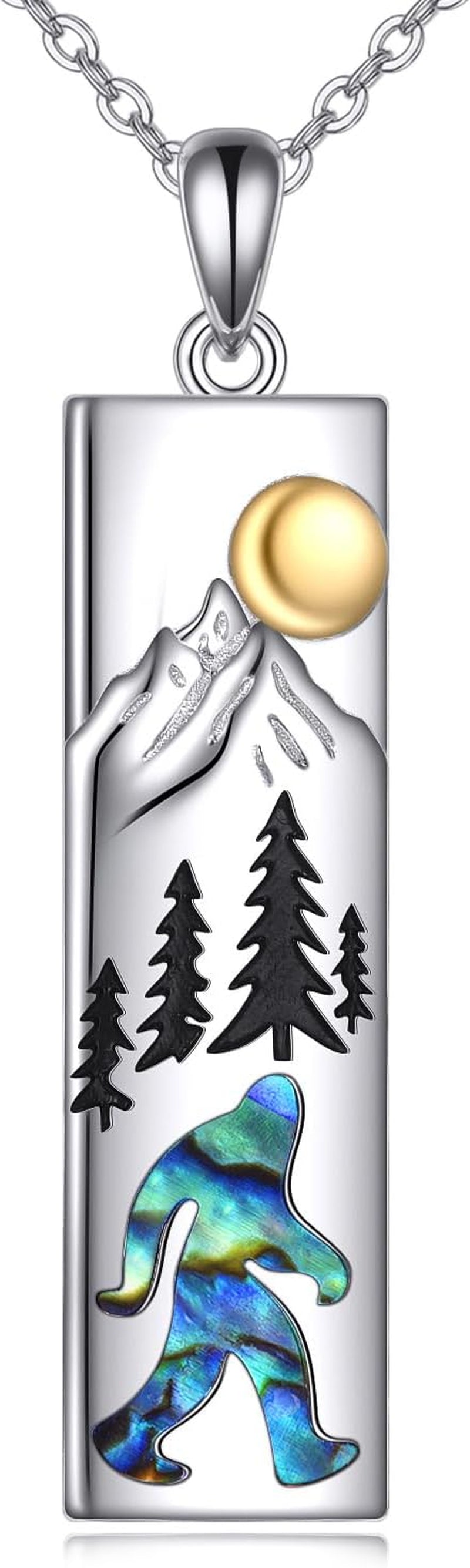 Mountain/Mustard Seed Mountain/Compass/Lighthouse S925 Sterling Silver Necklace for Women Nature Jewelry Gifts for Hikers Skiers Campers