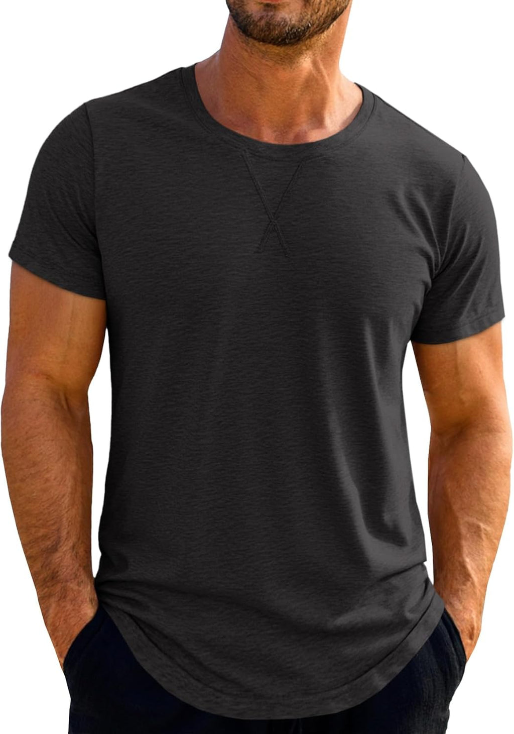 Mens Short Sleeve T-Shirts Crew Neck Casual Shirt Summer Classic Basic Lightweight Fashion Tees
