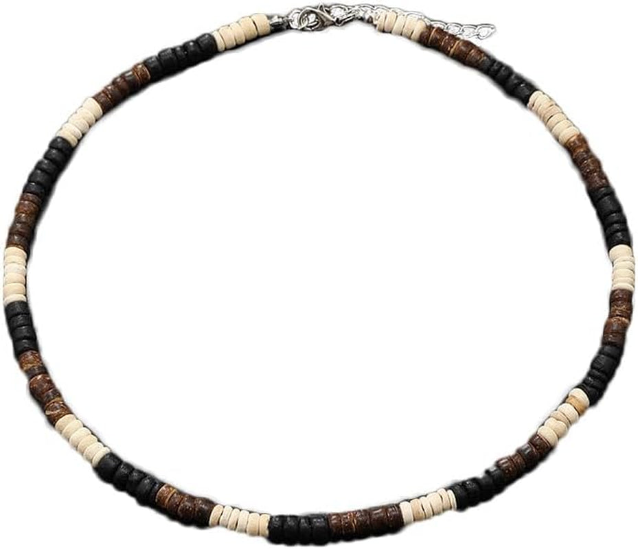 Puka Shell Beaded Necklace Men Summer Surfer Seed Necklace Seashell Beads Necklace for Women Beach Necklace for Men Beach Jewelry