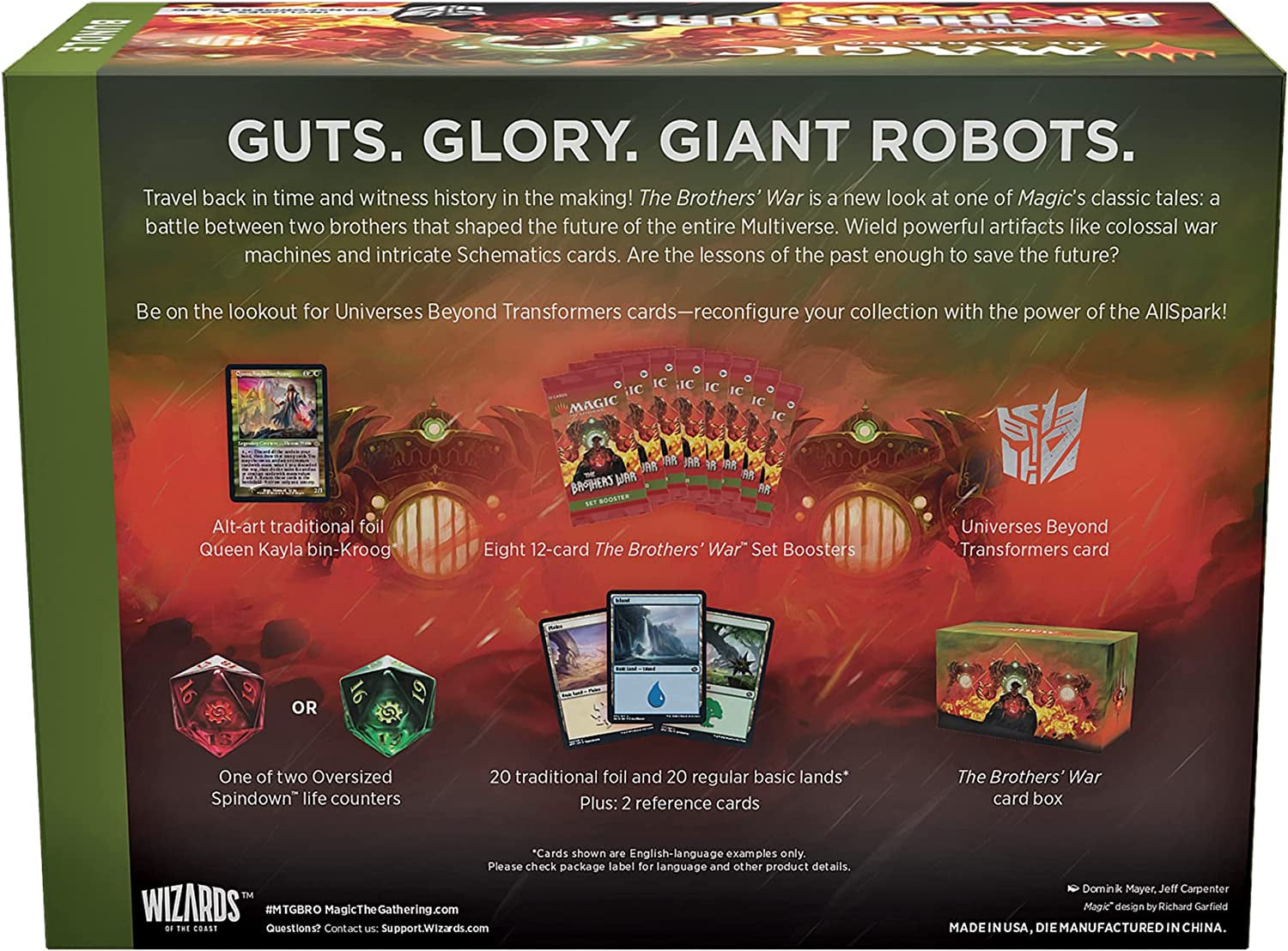 Magic: the Gathering the Brothers War Bundle | Transformers Card, 8 Set Boosters, and Accessories