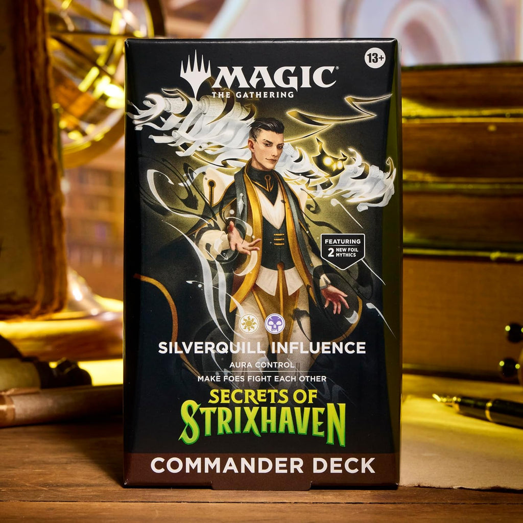 Magic: the Gathering Secrets of Strixhaven Commander Deck - Silverquill Influence (100-Card Deck, Deck Box + Accessories)