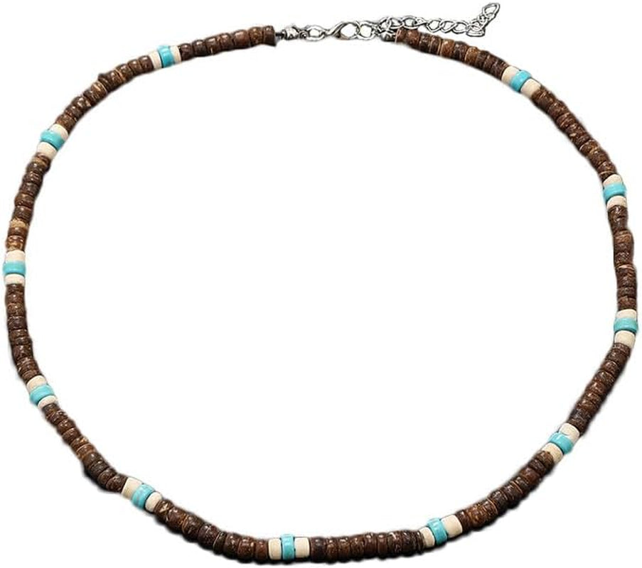 Puka Shell Beaded Necklace Men Summer Surfer Seed Necklace Seashell Beads Necklace for Women Beach Necklace for Men Beach Jewelry