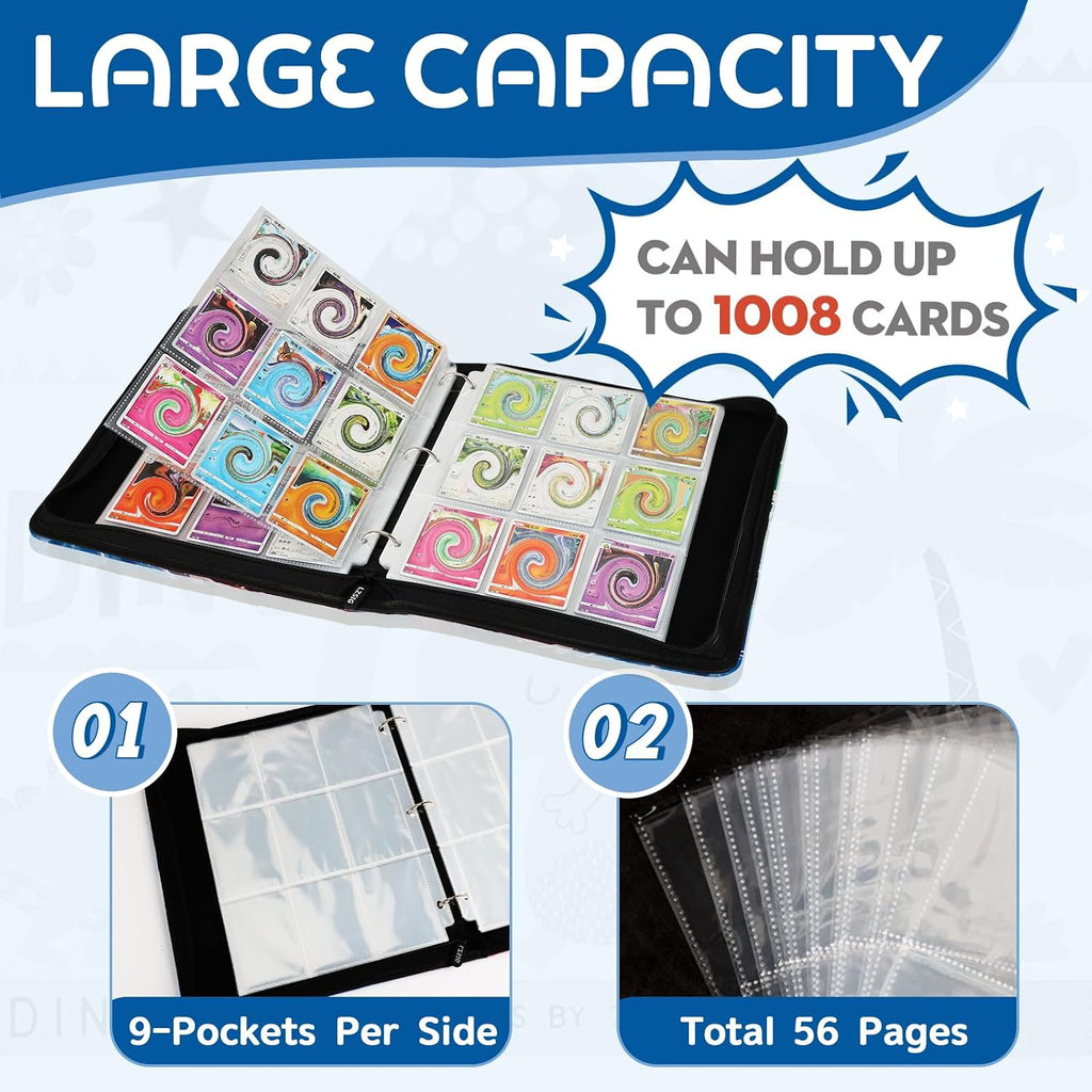 9-Pocket Card Binder for Pokemon Cards - Can Hold 1008 Cards