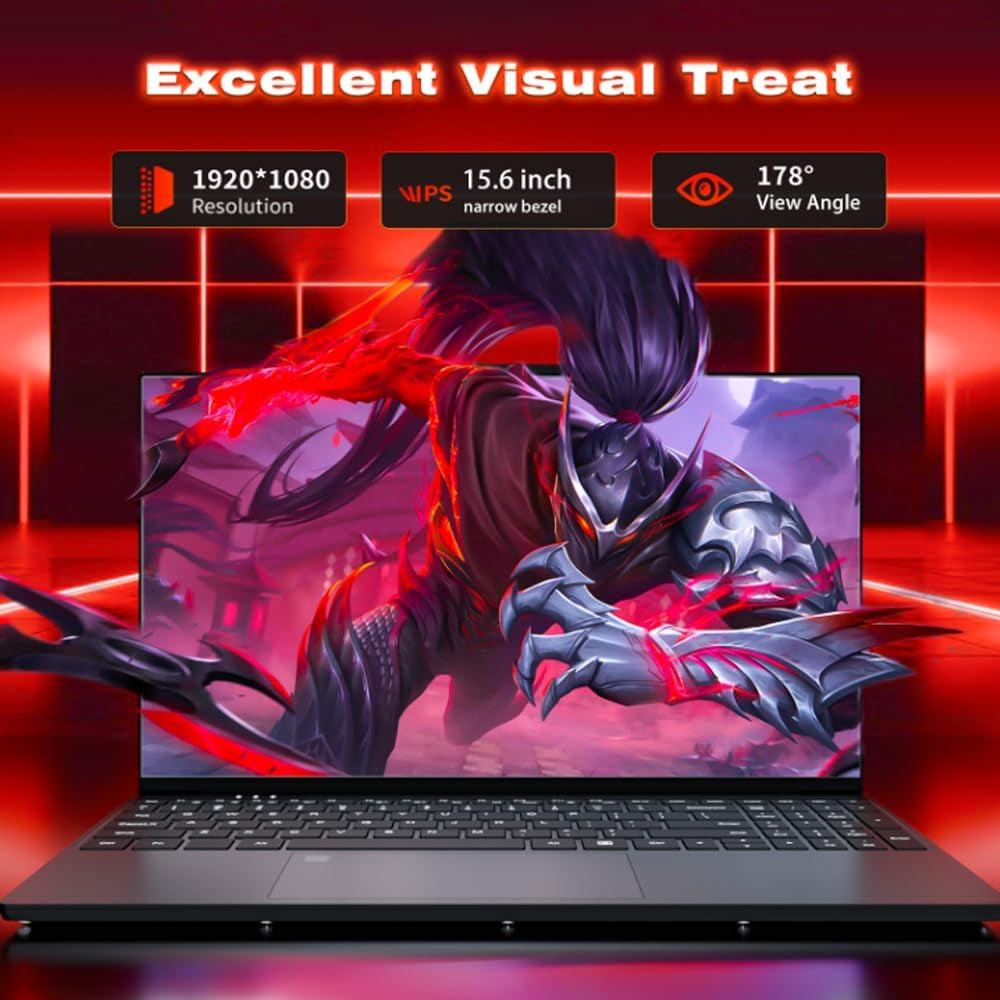 Laptop, 15.6 Inch Laptops Computer with Twin Lake N150 Processor(Beat to I3-1115G4, up to 3.6Ghz), 16GB RAM 1TB SSD, Metal Shell Laptops, Backlit Keyboard with Fingerprint Unlock Lap Top, Win 11 Pro