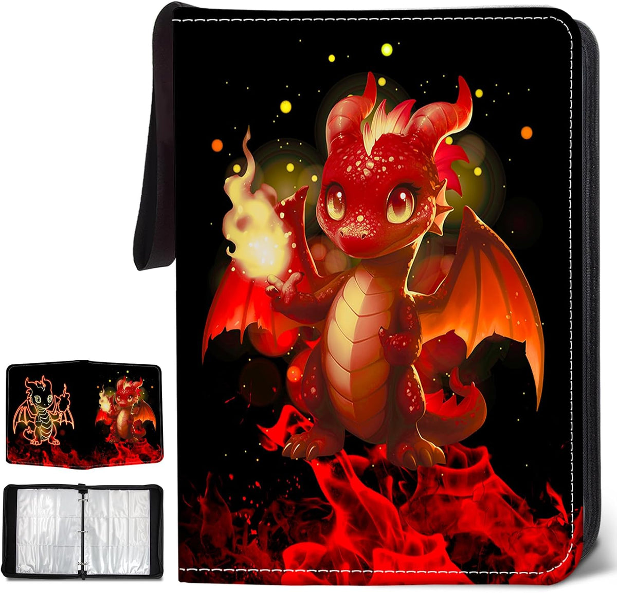 Dragon Card Binder Waterproof PU Leather Zipper Binder Album
