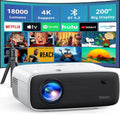 Mini Projector Bluetooth 4K LCD with Tripod, Retail Packaging, White