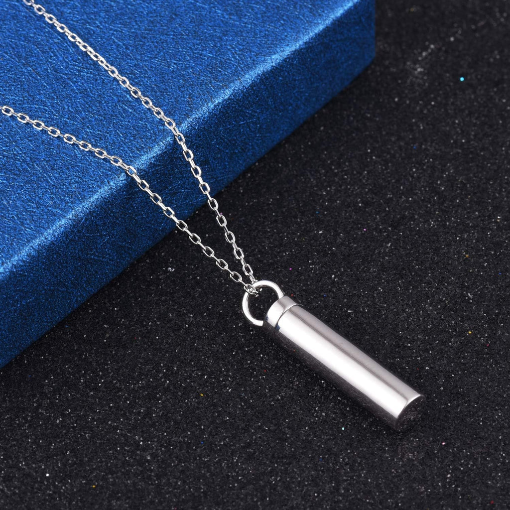 925 Sterling Silver Minimalist Urn Pendant Ash Necklace - Memorial Ashes Keepsake Exquisite Cremation Jewelry