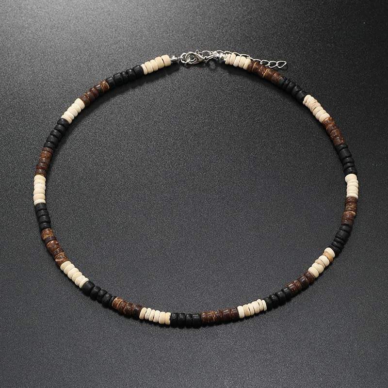 Puka Shell Beaded Necklace Men Summer Surfer Seed Necklace Seashell Beads Necklace for Women Beach Necklace for Men Beach Jewelry
