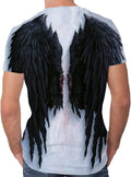 Men'S Black Angel Wings Graphic T Shirts,Soft Fitted Cool Design Graphic Tees(Black Angel Wings T Shirt-L)