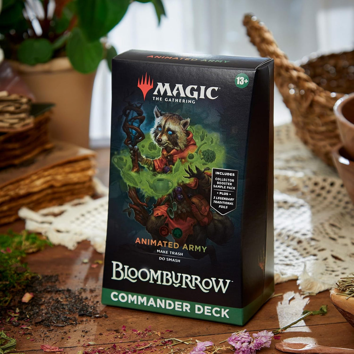 Bloomburrow Commander Deck - Animated Army (100-Card Deck, 2-Card Collector Booster Sample Pack + Accessories)