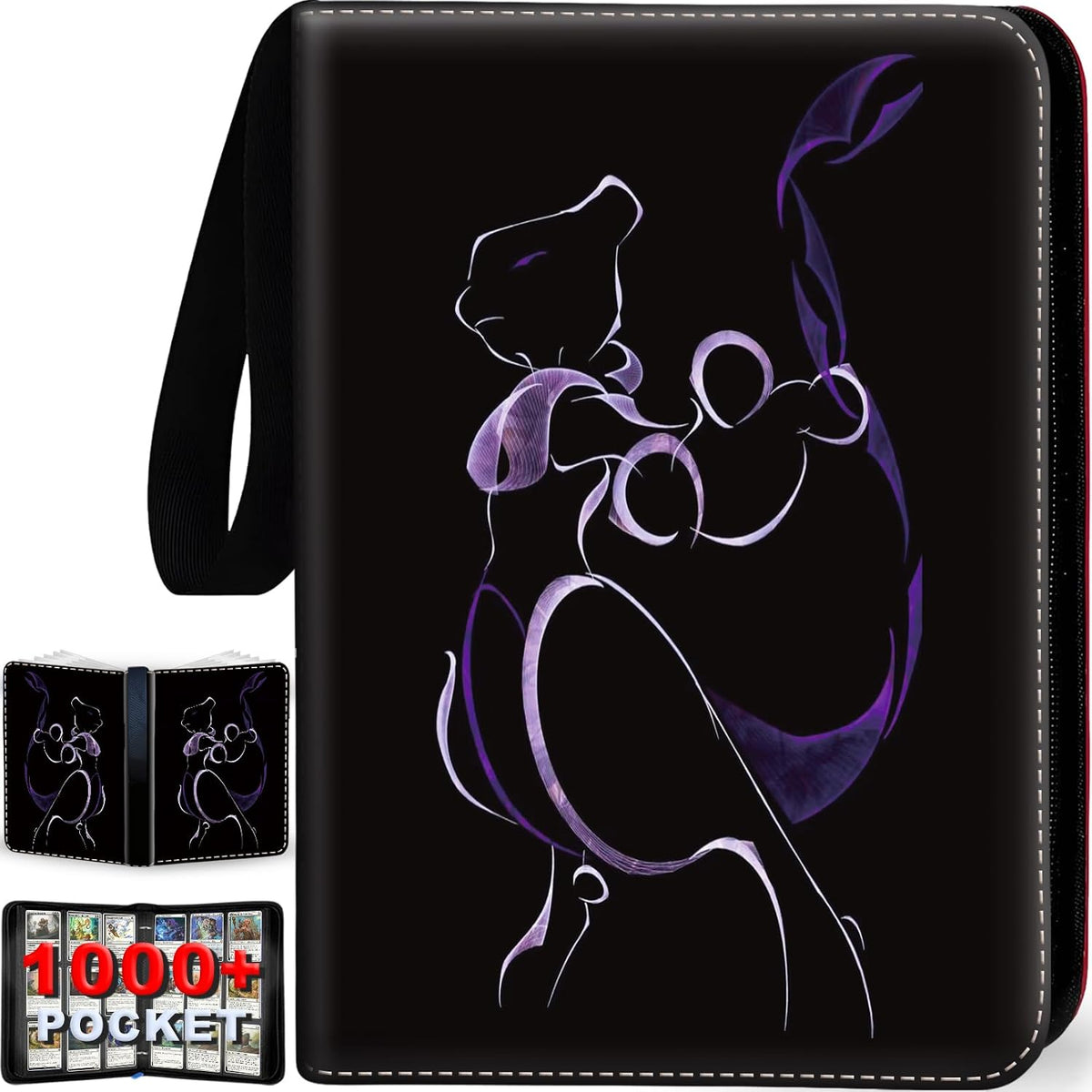 1008 Card Binder 9 Pocket Trading Card Binder with 56 Page 3-Ring Removable Sleeves, High Storage Waterproof Card Holder Collection Card Album Carrying Organizer Case for MTG TCG Cards - Double Dragon