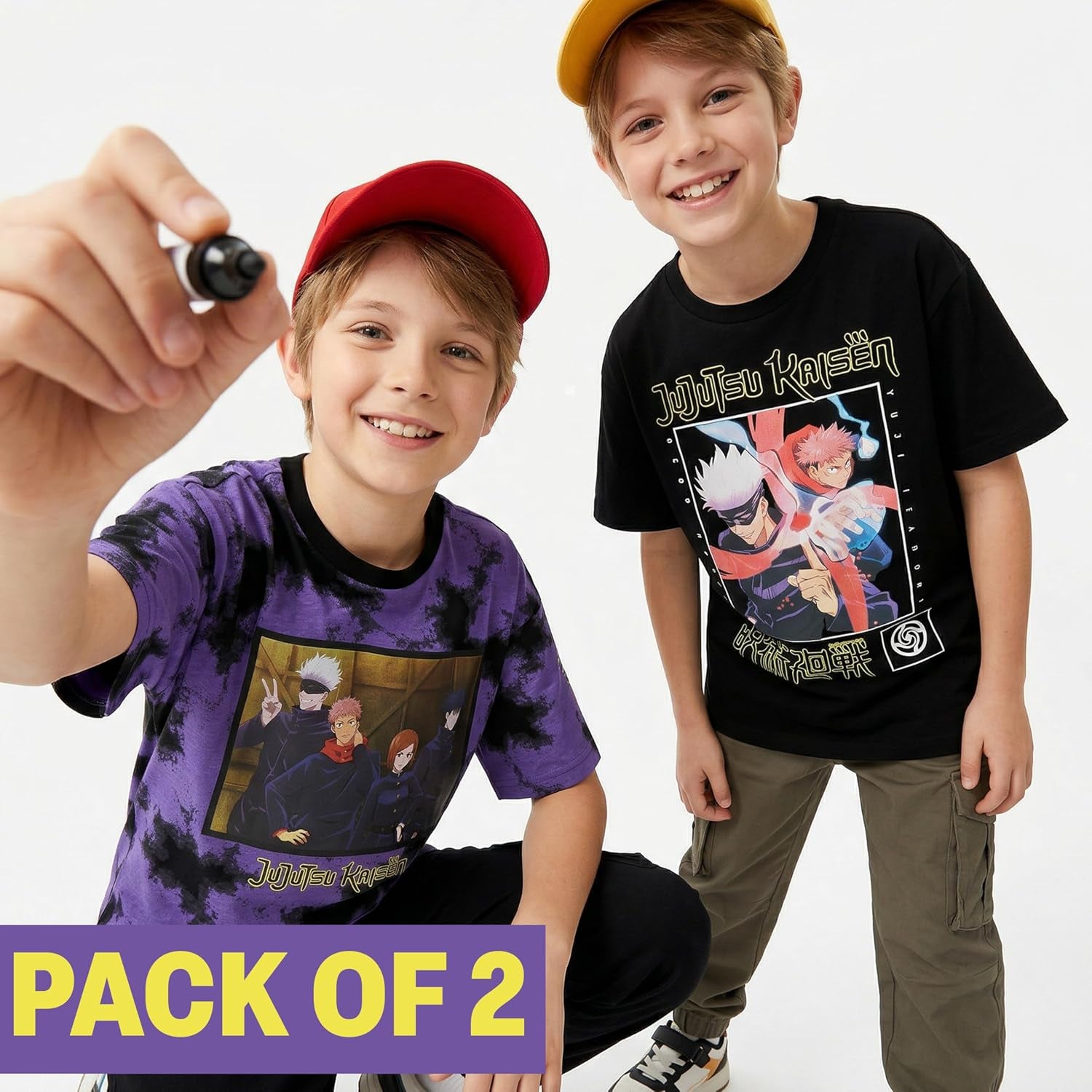 Jujutsu Kaisen | Hunter X Hunter | Spy X Family Boys T Shirts, 2 Pack Short Sleeve Tops, Graphic Tees, Anime Gifts