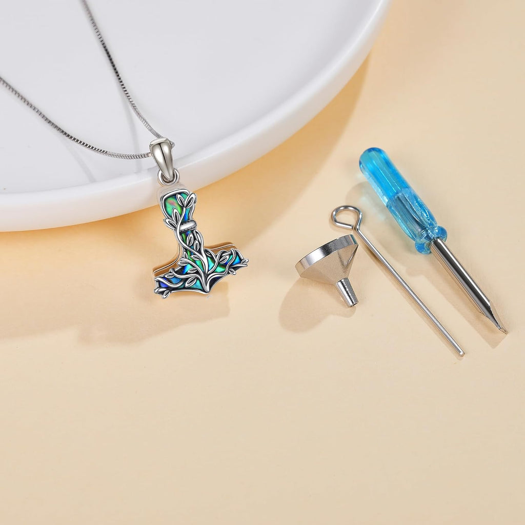 Urn Necklace for Ashes 925 Sterling Silver Cat/Fox/Dog/Opal/Guitar Pet Cremation Memorial Keepsake Jewelry for Ashes for Women