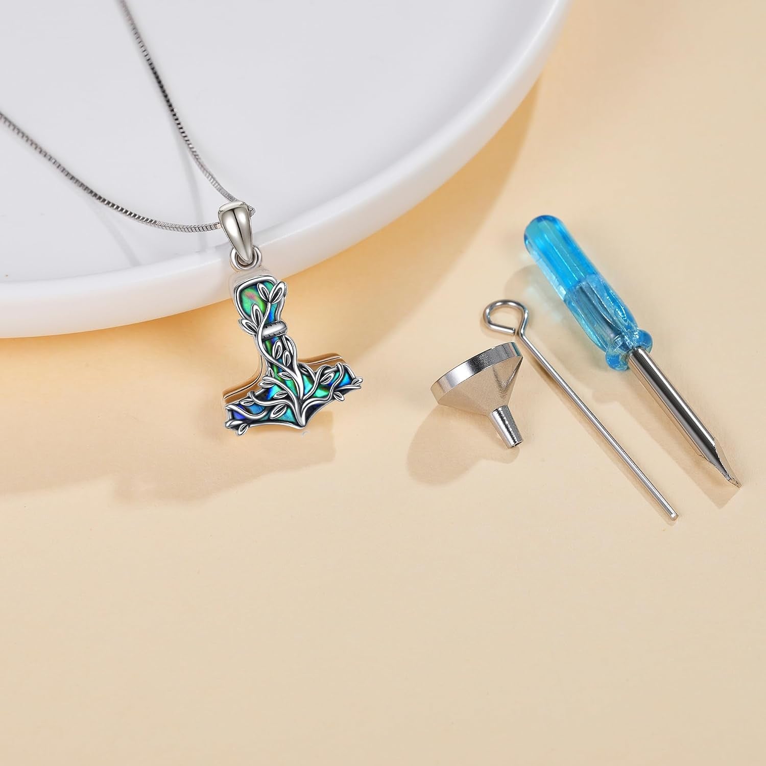 Urn Necklace for Ashes 925 Sterling Silver Cat/Fox/Dog/Opal/Guitar Pet Cremation Memorial Keepsake Jewelry for Ashes for Women