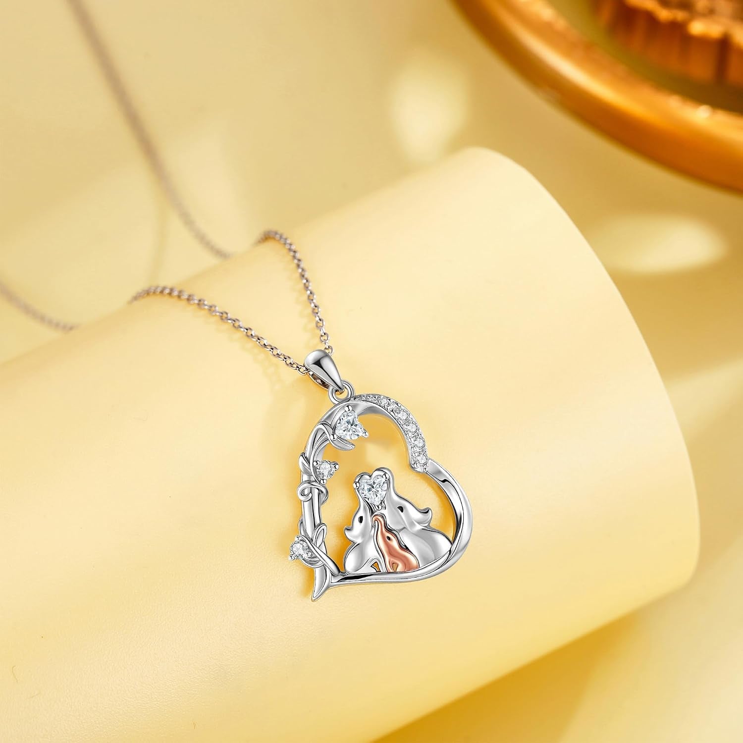 Phoenix/Yorkie/Dragonfly/Penguin/Corgi/Dog/Butterfly/Highland Cow/Duck/Capybara/Starfish/Panda/Raccoon/Bee/Black Cat/Elephant/Pig/Raven/Chicken Sterling Silver Necklace Animals Jewelry Gifts for Women
