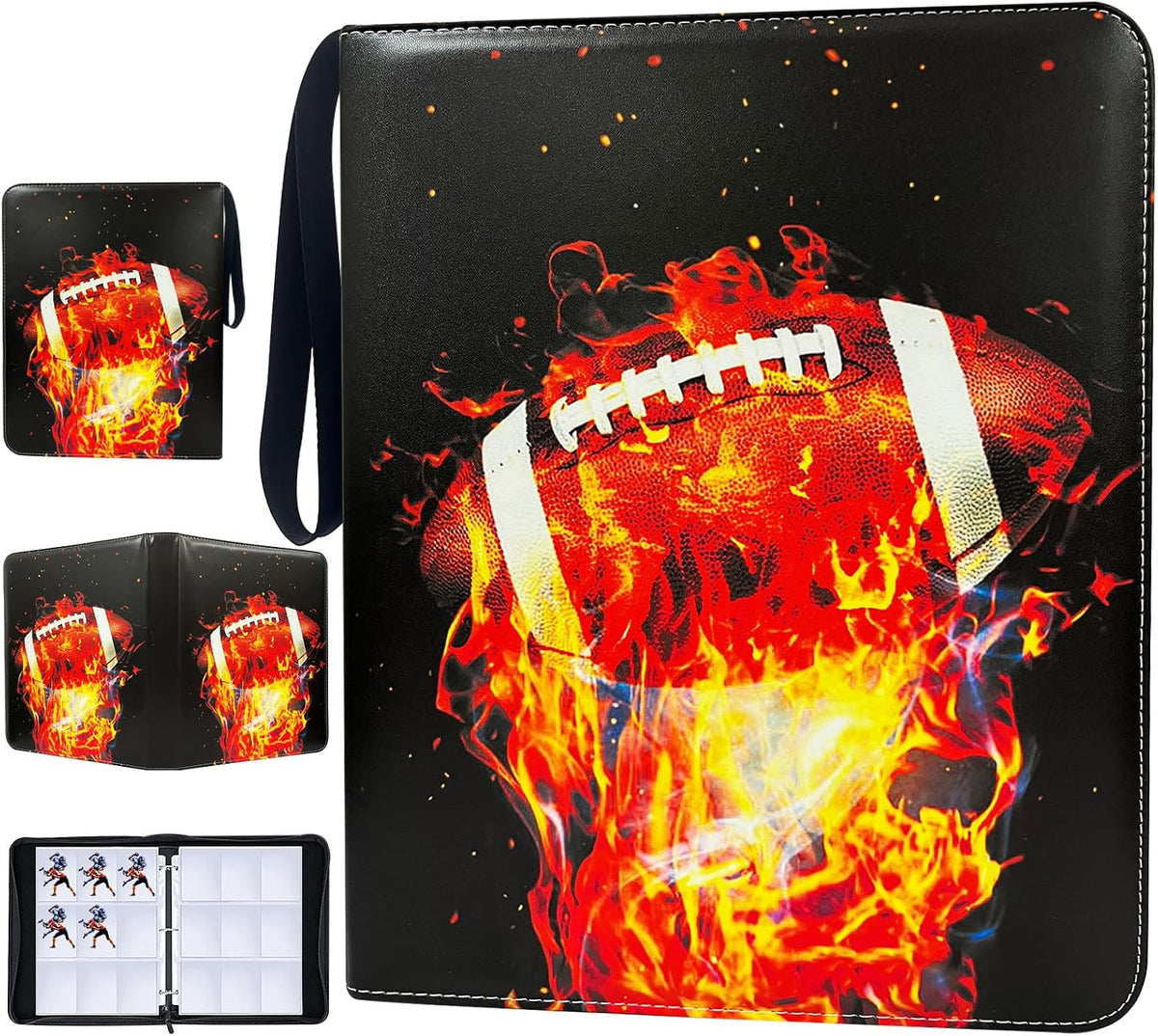 900 Cards Basketball Card Binder, 9-Pocket Card Collections Trading Card Binder 50 Pages Double-Sided Cards Holder with Zipper 3-Ring Card Album for Sports Basketball Card Sleeves Protectors