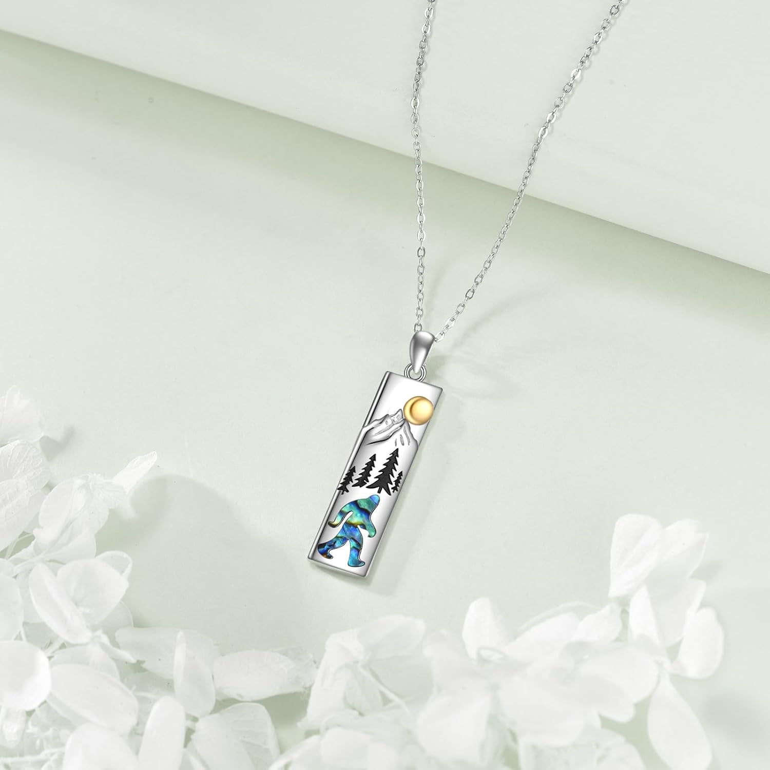 Mountain/Mustard Seed Mountain/Compass/Lighthouse S925 Sterling Silver Necklace for Women Nature Jewelry Gifts for Hikers Skiers Campers