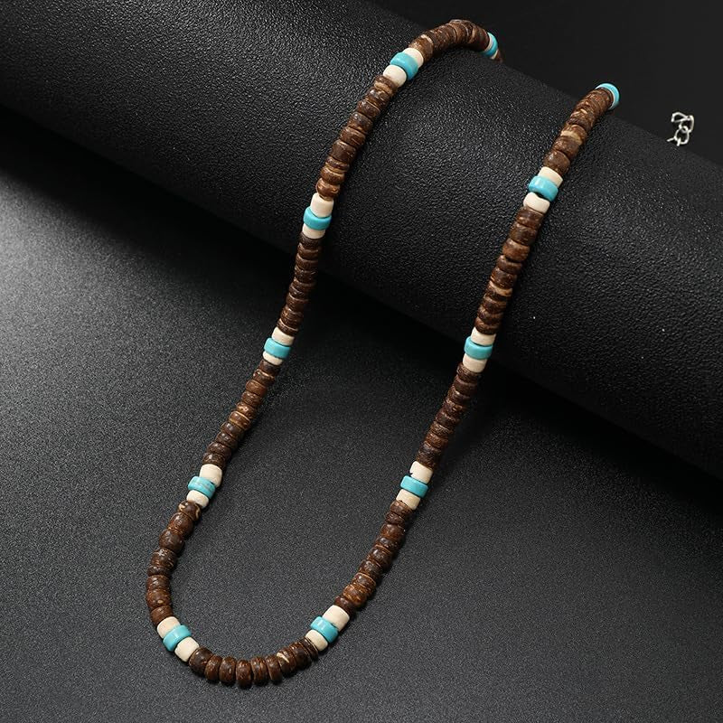 Puka Shell Beaded Necklace Men Summer Surfer Seed Necklace Seashell Beads Necklace for Women Beach Necklace for Men Beach Jewelry