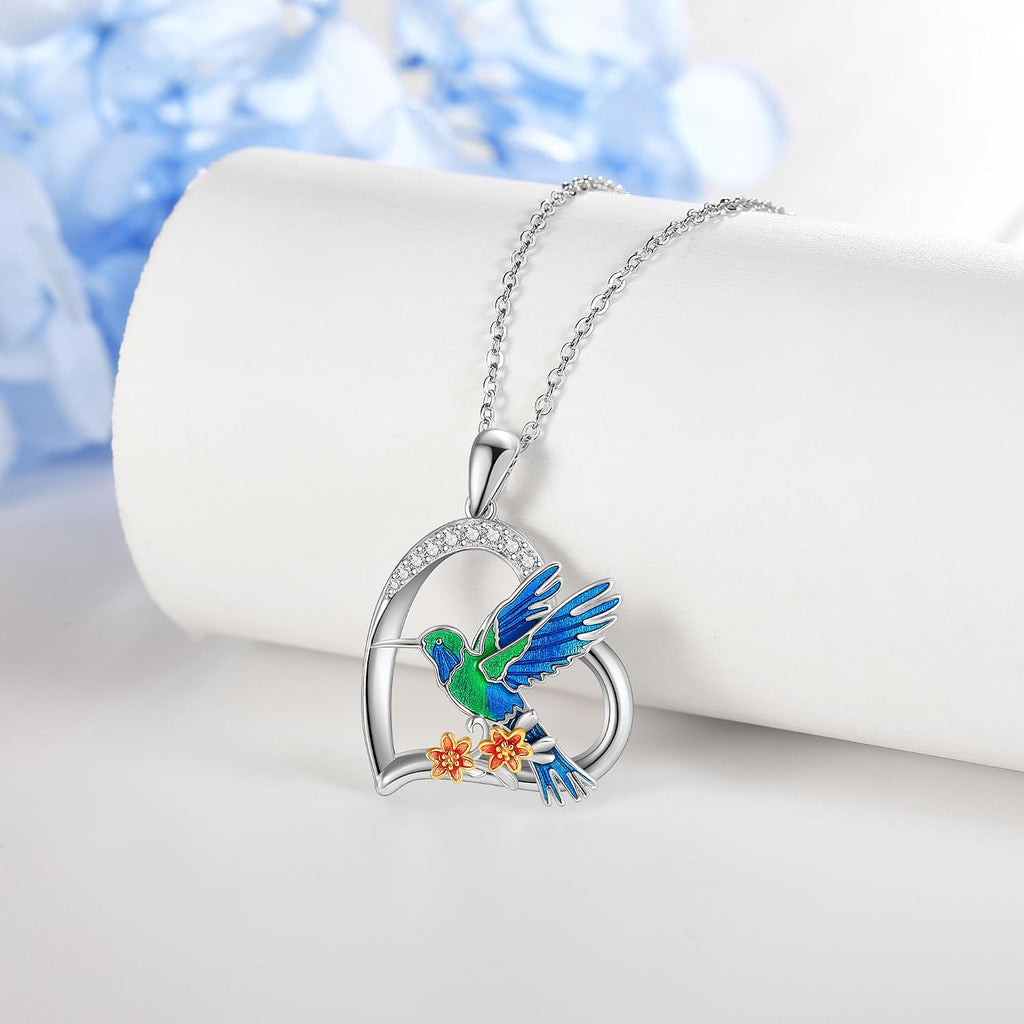 Hummingbird/Fox/Phoenix/Wolf/Owl/Otter/Giraffe/Hippo/Unicorn/Bear Necklace S925 Sterling Silver Animal Jewelry Gifts for Women