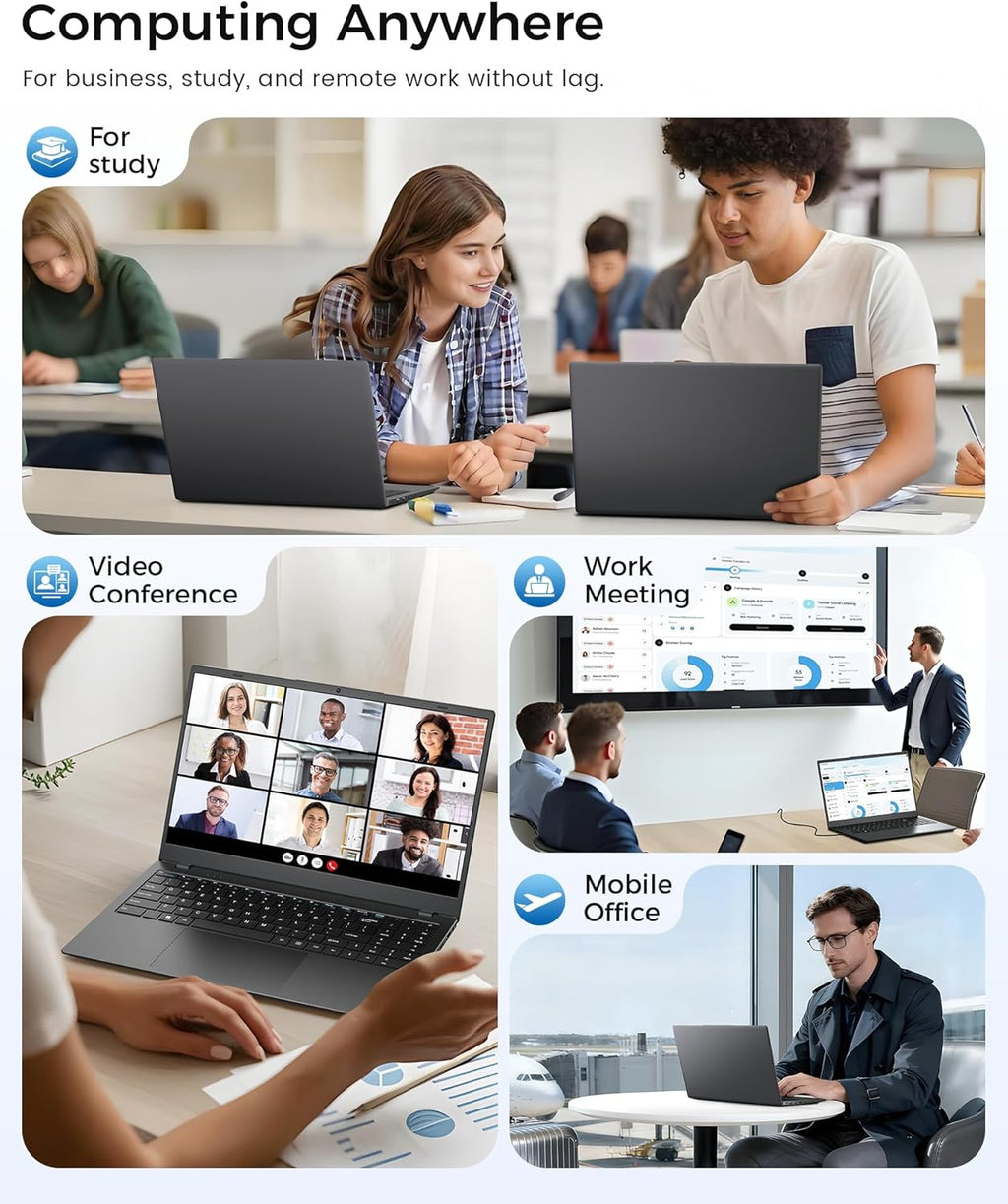14 Inch Laptop Computer - 8GB RAM 128GB SSD Laptops with Pentium Gold 6500Y (Up to 3.4Ghz), FHD IPS Screen, USB C, USB 3.2, HDMI, Lightweight Portable Laptops for Students, Work and Travel