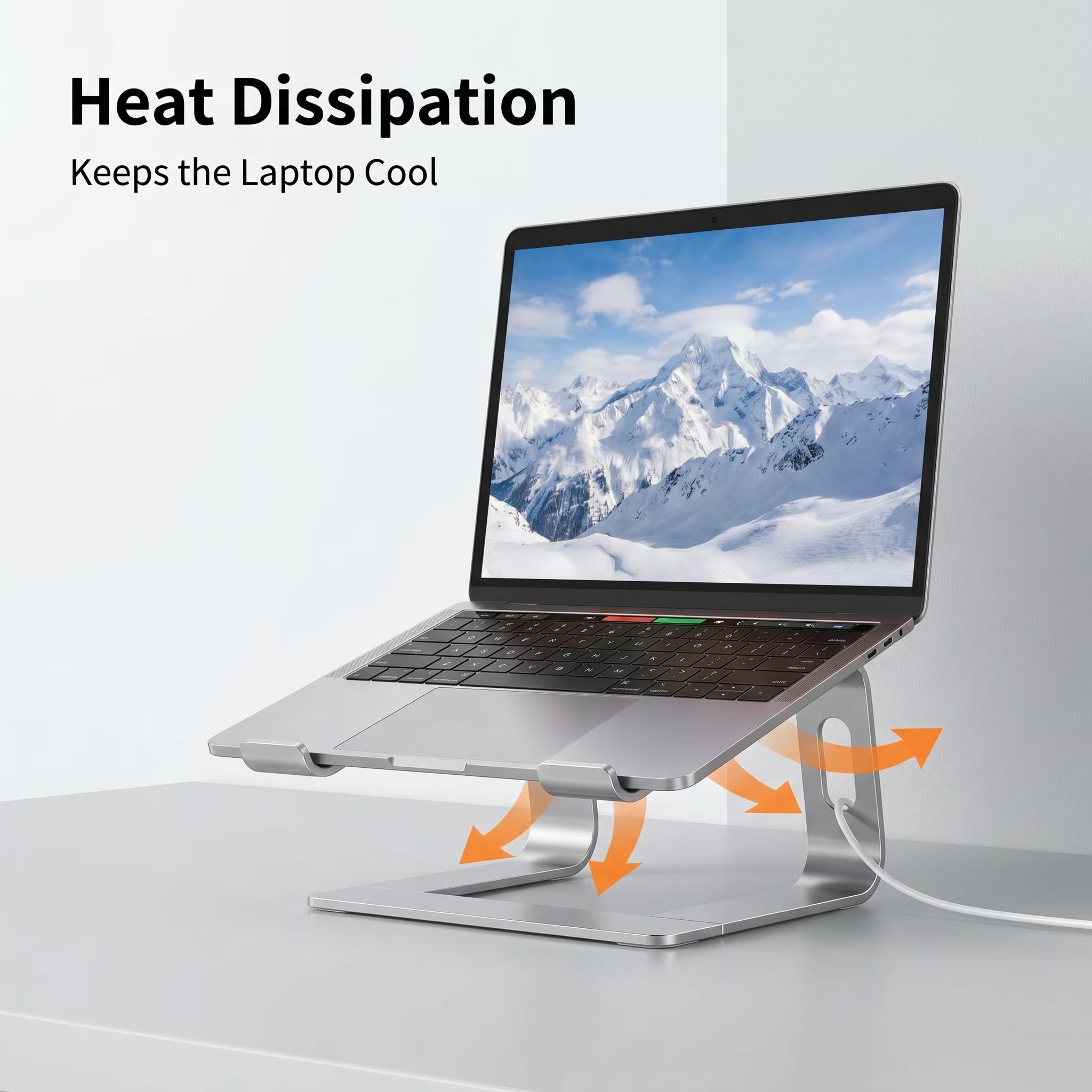 Laptop Stand for Desk: Ergonomic Computer Riser Compatible with Macbook Air, Pro, Dell, HP and All 10-16" Laptops, Metal Holder Office Desk Accessories