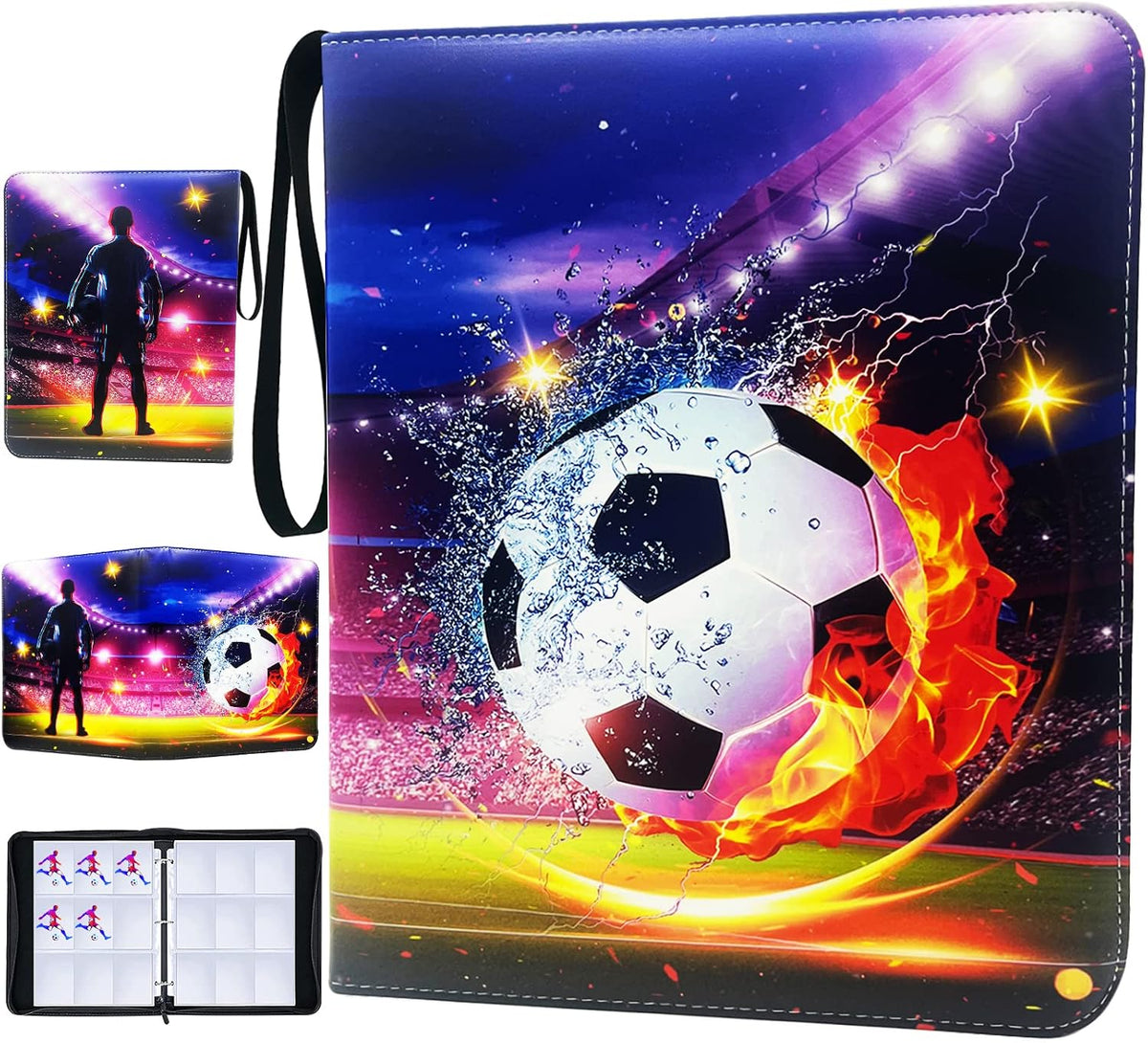 900 Cards Basketball Card Binder, 9-Pocket Card Collections Trading Card Binder 50 Pages Double-Sided Cards Holder with Zipper 3-Ring Card Album for Sports Basketball Card Sleeves Protectors