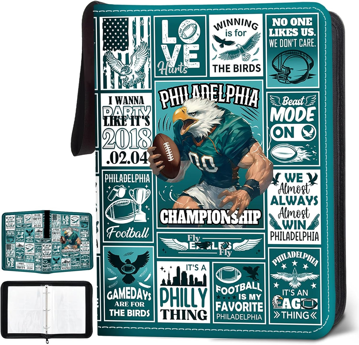Dragon Card Binder Waterproof PU Leather Zipper Binder Album