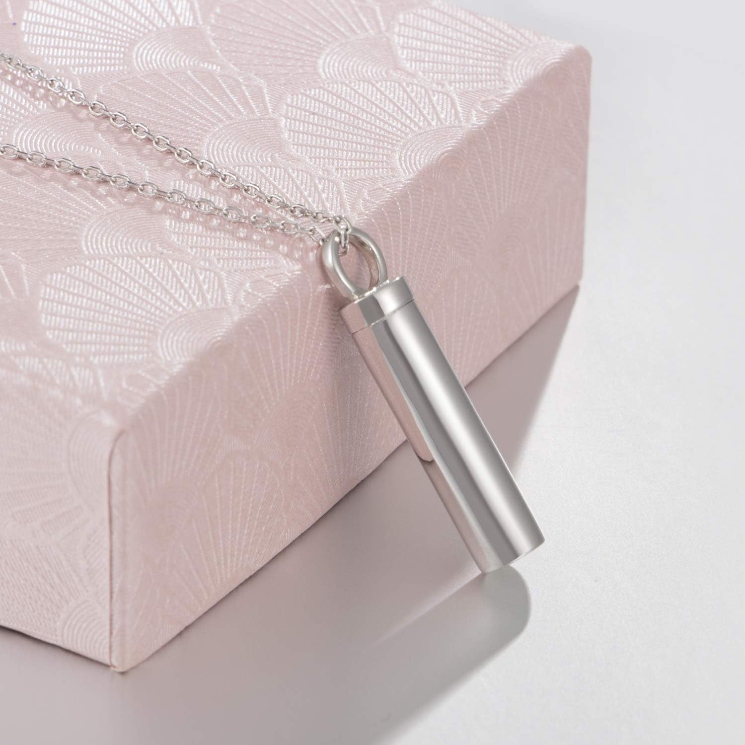 925 Sterling Silver Minimalist Urn Pendant Ash Necklace - Memorial Ashes Keepsake Exquisite Cremation Jewelry
