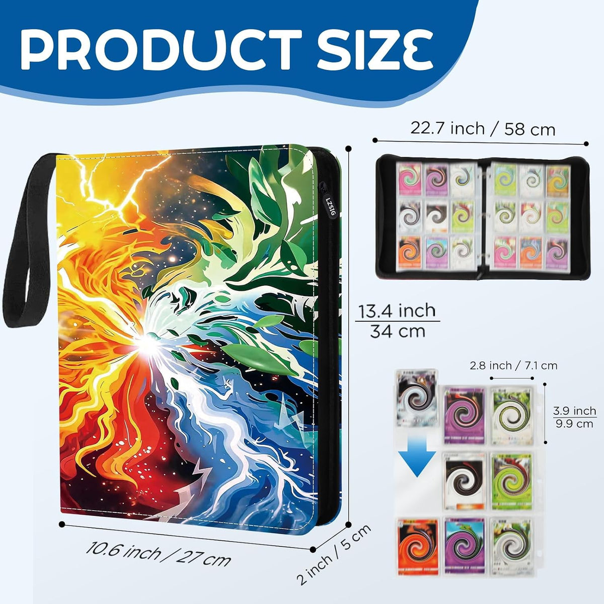 9-Pocket Card Binder for Pokemon Cards - Can Hold 1008 Cards