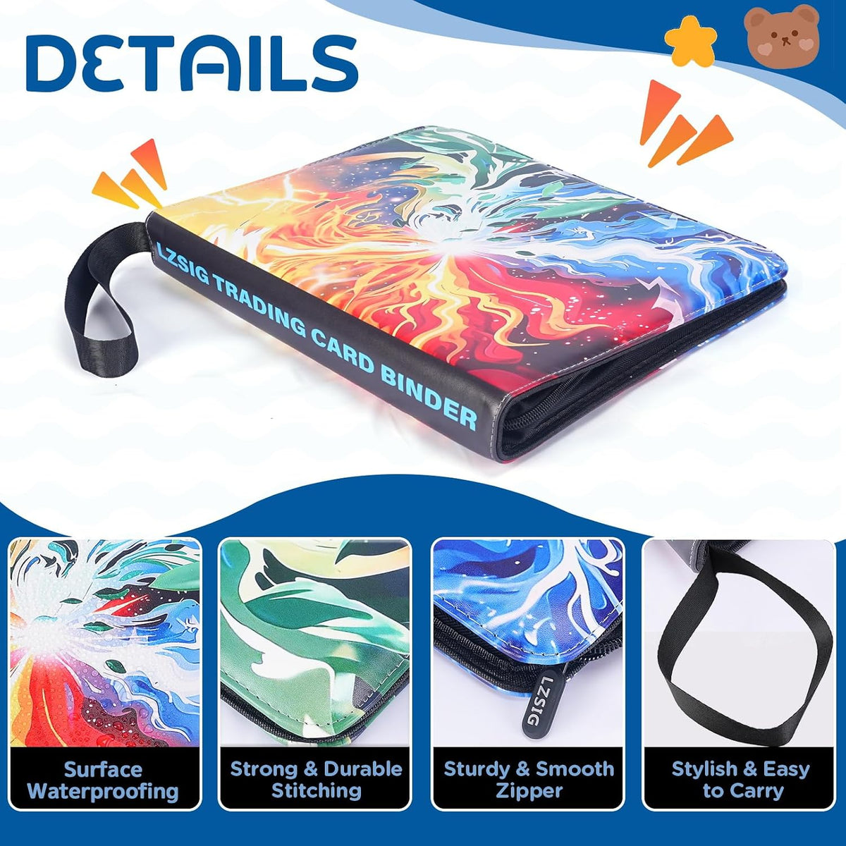 9-Pocket Card Binder for Pokemon Cards - Can Hold 1008 Cards