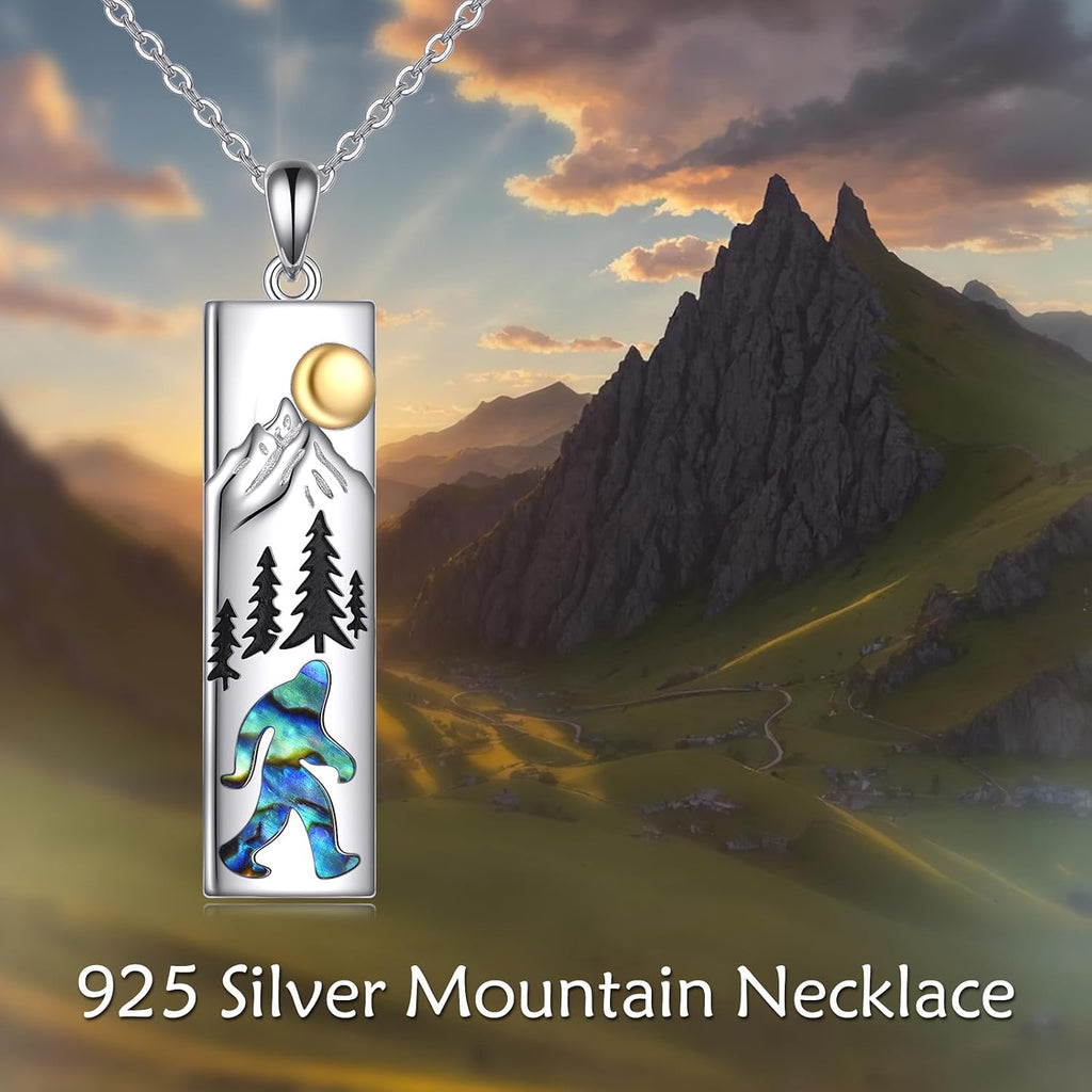 Mountain/Mustard Seed Mountain/Compass/Lighthouse S925 Sterling Silver Necklace for Women Nature Jewelry Gifts for Hikers Skiers Campers