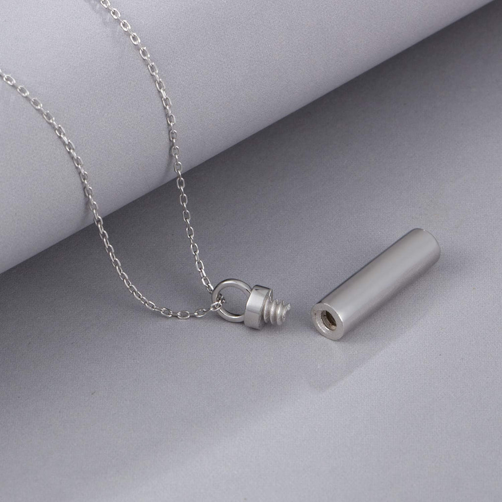 925 Sterling Silver Minimalist Urn Pendant Ash Necklace - Memorial Ashes Keepsake Exquisite Cremation Jewelry