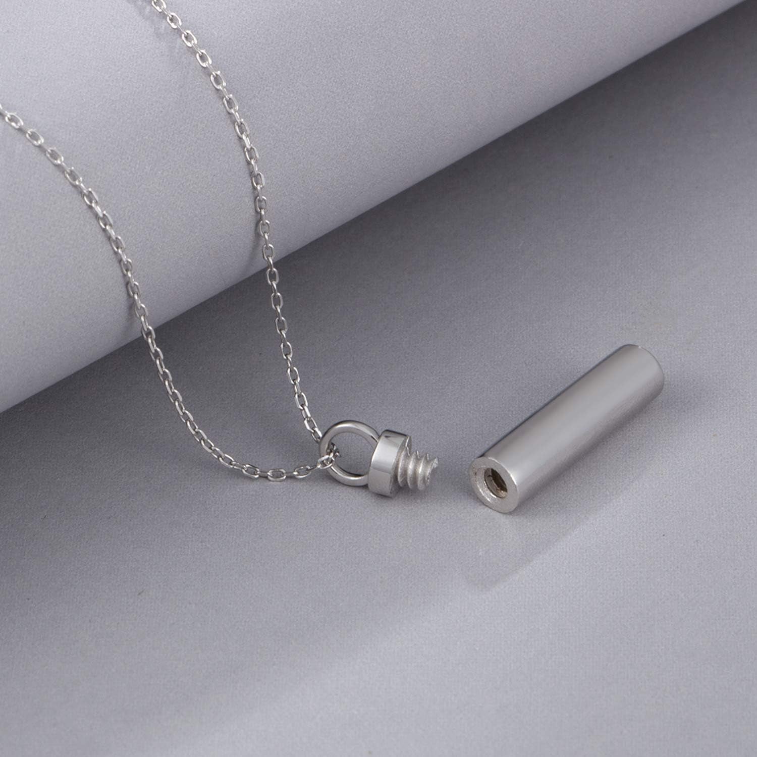 925 Sterling Silver Minimalist Urn Pendant Ash Necklace - Memorial Ashes Keepsake Exquisite Cremation Jewelry