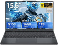 Laptop, 15.6 Inch Laptops Computer with Twin Lake N150 Processor(Beat to I3-1115G4, up to 3.6Ghz), 16GB RAM 1TB SSD, Metal Shell Laptops, Backlit Keyboard with Fingerprint Unlock Lap Top, Win 11 Pro