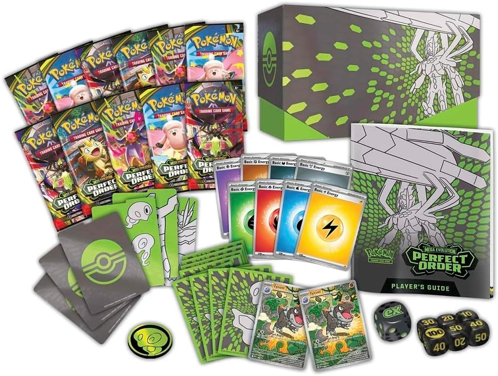 Pokemon TCG: Mega Evolution-Perfect Order Pokemon Center Elite Trainer Box | PO PKC ETB | Exclusive Tyrunt Promo | 11 Booster Packs