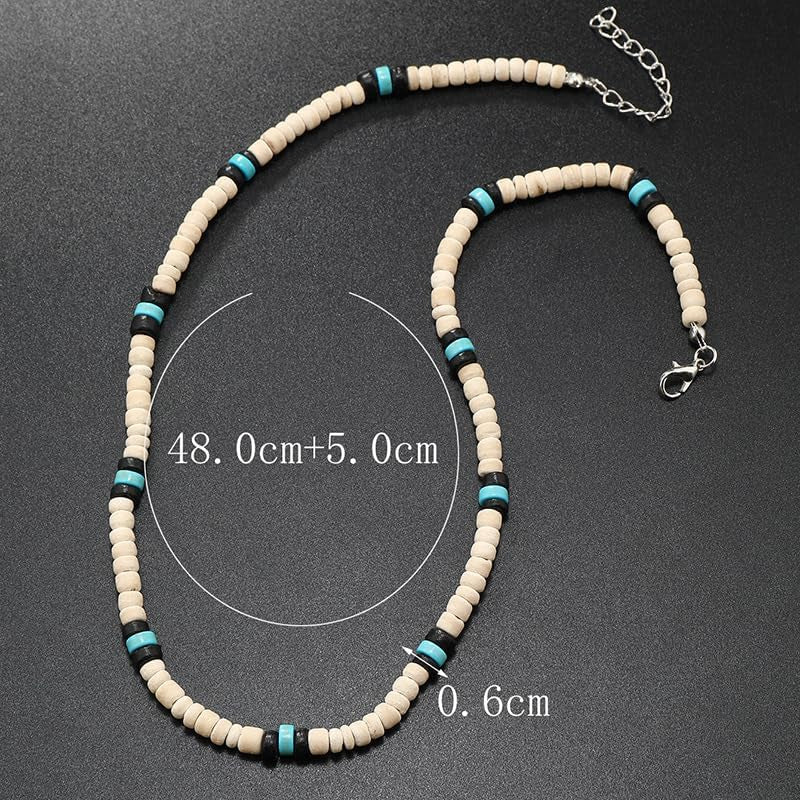 Puka Shell Beaded Necklace Men Summer Surfer Seed Necklace Seashell Beads Necklace for Women Beach Necklace for Men Beach Jewelry