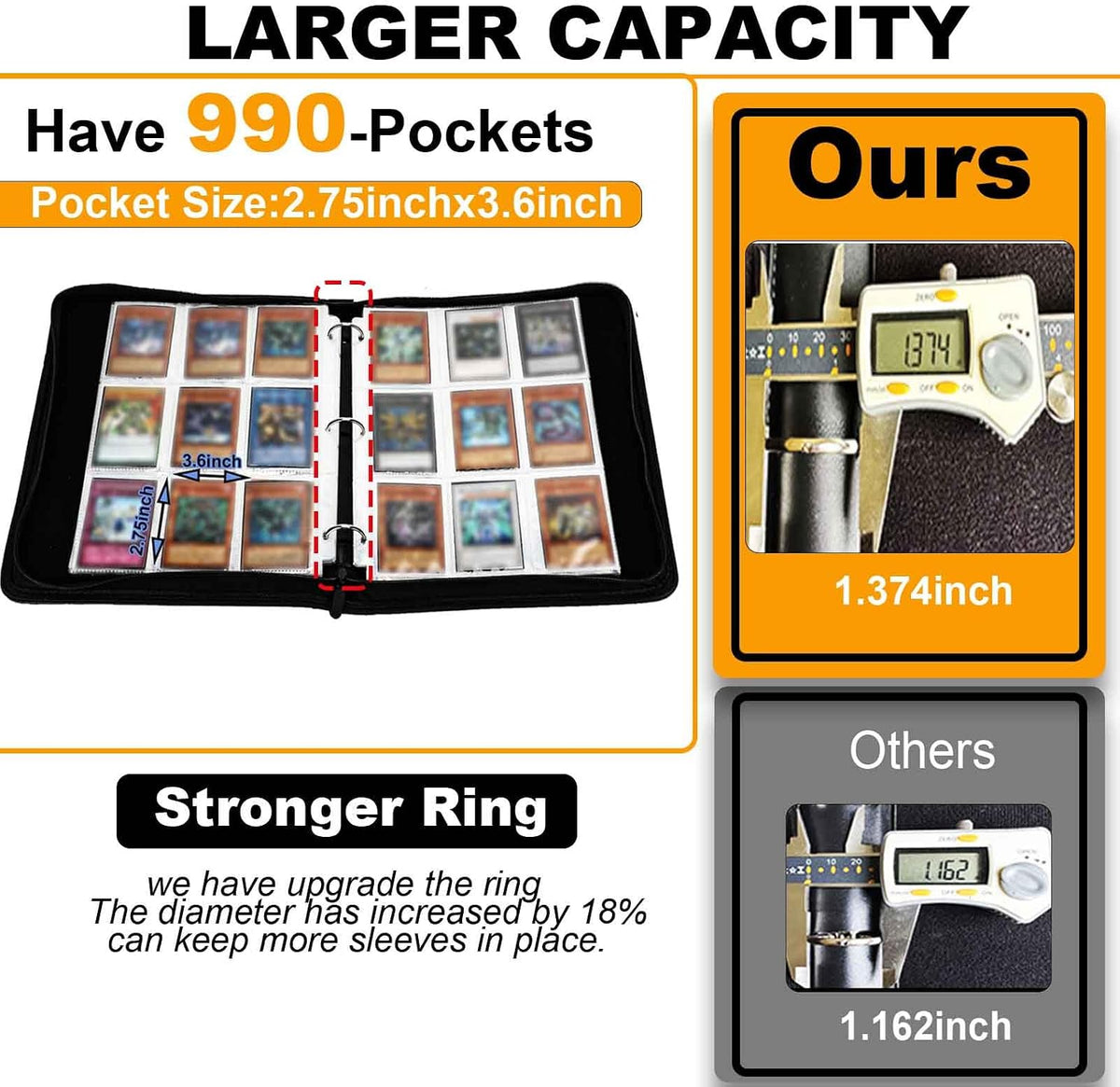 990 Large Capacity Card Binder for Y-G-O,TCG Trading Cards