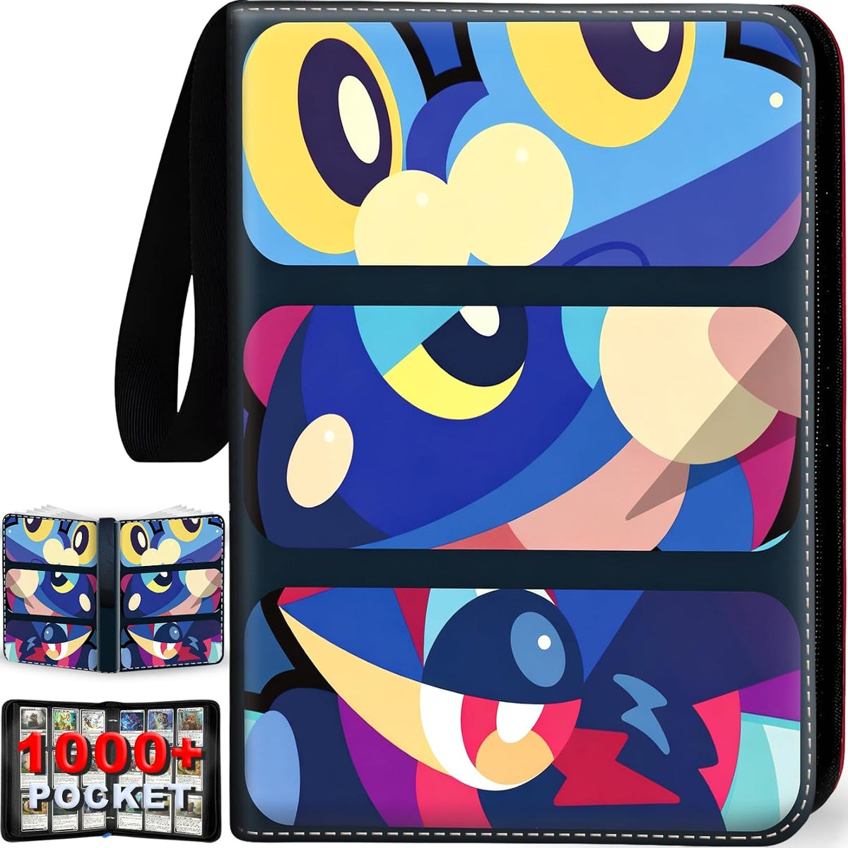1008 Card Binder 9 Pocket Trading Card Binder with 56 Page 3-Ring Removable Sleeves, High Storage Waterproof Card Holder Collection Card Album Carrying Organizer Case for MTG TCG Cards - Double Dragon