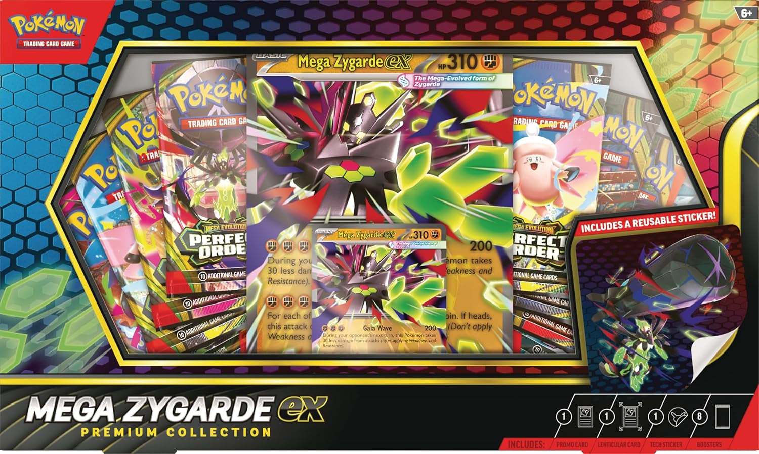 Pokemon TCG: Mega Zygarde Ex Premium Collection with 8 Booster Packs | 8 Booster Packs