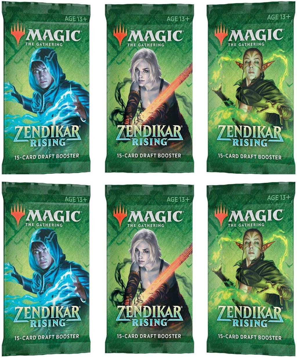 6 Packs Magic: the Gathering Draft Booster Pack Lot MTG Zendikar Rising