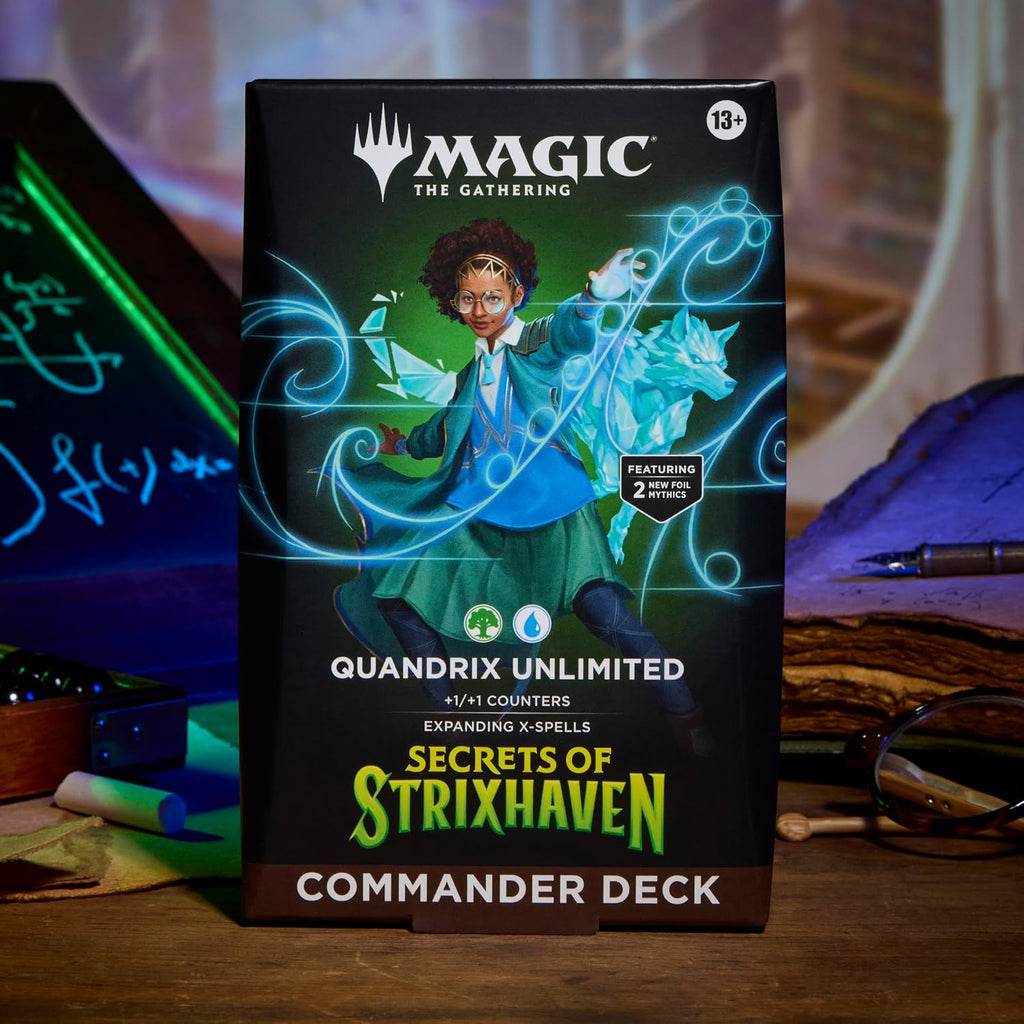 Magic: the Gathering Secrets of Strixhaven Commander Deck - Quandrix Unlimited (100-Card Deck, Deck Box + Accessories)
