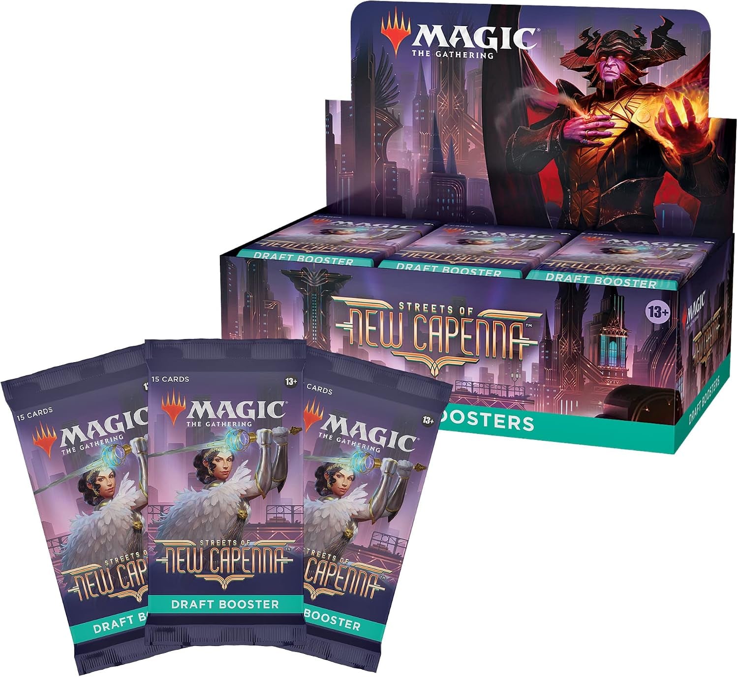 Magic: the Gathering Streets of New Capenna Draft Booster Box | 36 Packs + 1 Box Topper (541 Magic Cards)