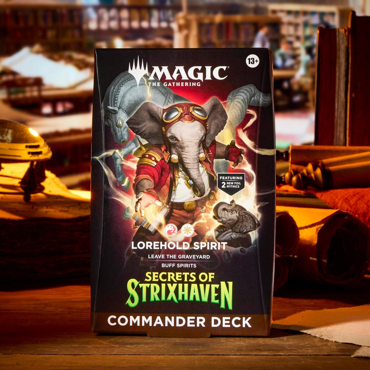 Magic: the Gathering Secrets of Strixhaven Commander Deck - Lorehold Spirit (100-Card Deck, Deck Box + Accessories)