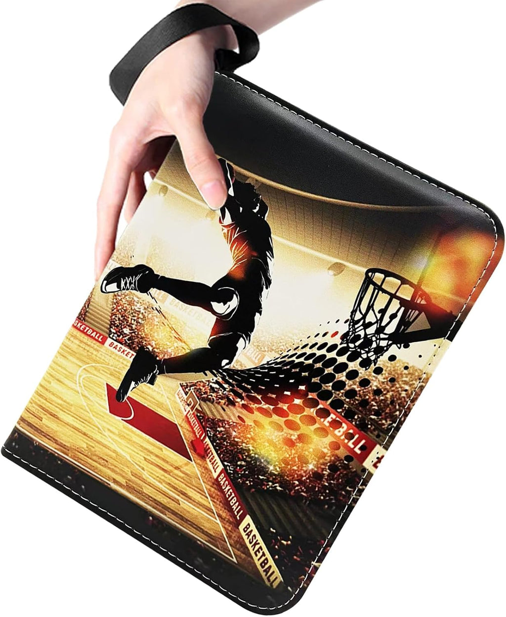 900 Cards Basketball Card Binder, 9-Pocket Card Collections Trading Card Binder 50 Pages Double-Sided Cards Holder with Zipper 3-Ring Card Album for Sports Basketball Card Sleeves Protectors