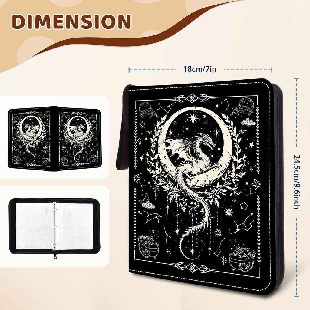 Dragon Card Binder Waterproof PU Leather Zipper Binder Album