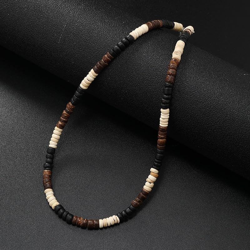 Puka Shell Beaded Necklace Men Summer Surfer Seed Necklace Seashell Beads Necklace for Women Beach Necklace for Men Beach Jewelry