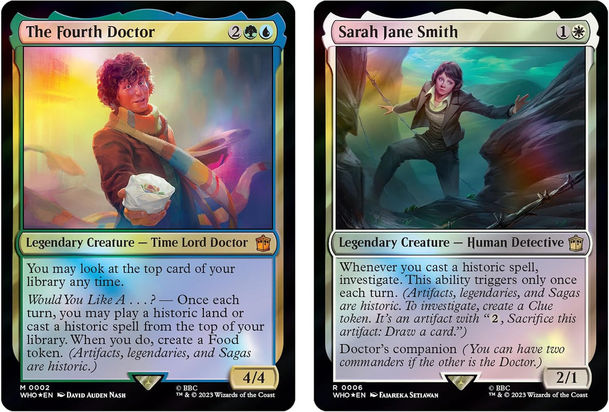 Magic the Gathering Doctor Who Commander Deck – Blast from the past (100-Card Deck, 2-Card Collector Booster Sample Pack + Accessories)