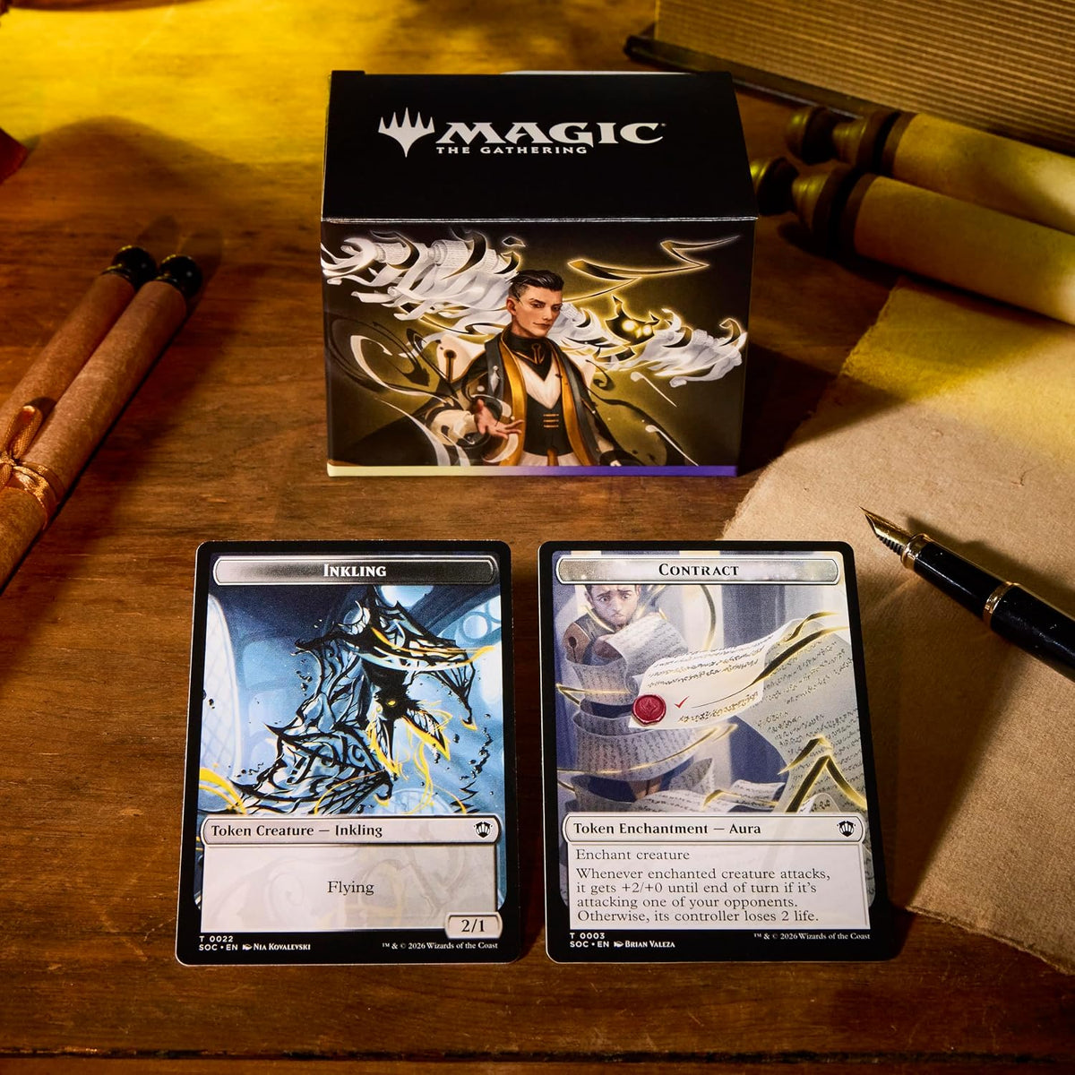 Magic: the Gathering Secrets of Strixhaven Commander Deck - Silverquill Influence (100-Card Deck, Deck Box + Accessories)