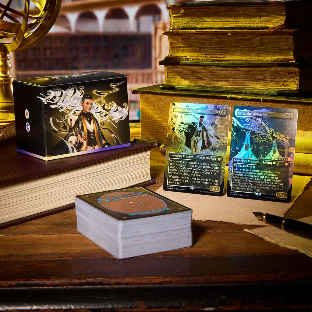 Magic: the Gathering Secrets of Strixhaven Commander Deck - Silverquill Influence (100-Card Deck, Deck Box + Accessories)